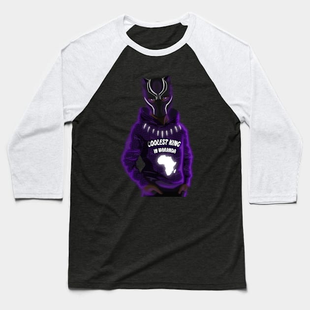 Coolest King In Wakanda Baseball T-Shirt by Varelarts